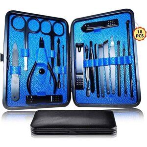 Manicure Pedicure Kit Nail Clippers Set 18 in 1 High Precision Stainless Steel